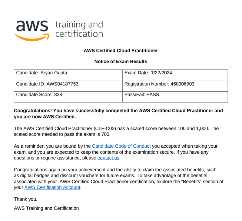 AWS Certified Cloud Practitioner